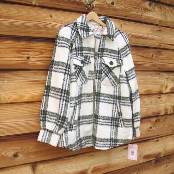 NWT Avec Les Filles Plaid Zip Front Jacket Shacket - Picture 7 of 15